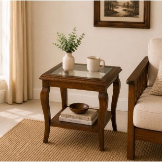 wooden side table in teak wood 