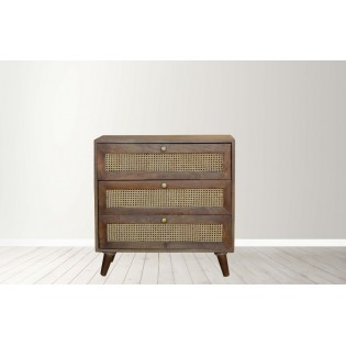 Wooden Chest Of  Drawer  With Cane Work