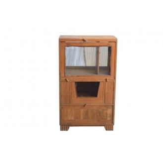 Teak Old Wood Radio Cabinet In Antique Wax Finish