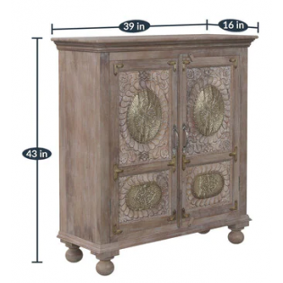 Wooden Carving Cabinet & Brass Work In Doors Wooden Carving Cabinet & Brass Work In Doors