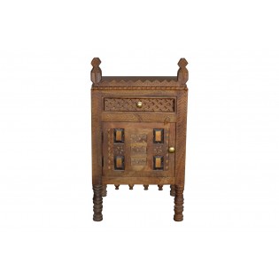 Wooden Bed Side In Brown Colour Finish